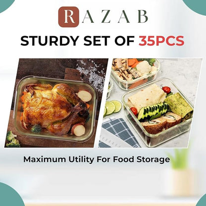 Razab 35 Pc Set Glass Food Storage Containers - Image 4