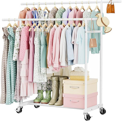 Abiglifty Double Rods Clothes Rack by ABIGLIFTY