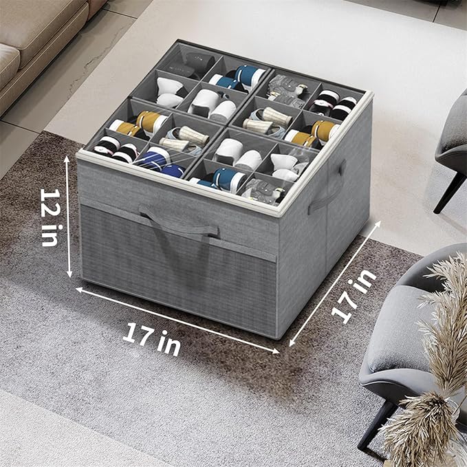 Aokeyee Shoe Organizer for Closet, 2 Pack Foldable Shoe Storage Organizer Box - Image 6