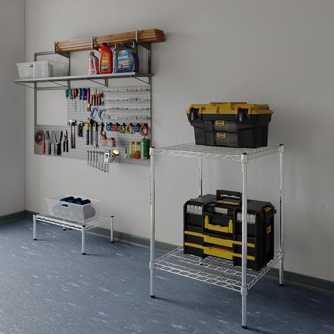 24" Deep x 24" Wide x 34" Height Wire Shelving Kit | 2-Tier | NSF Commercial - Image 2