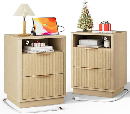 Fluted Night Stand Set of 2 by FavourLife