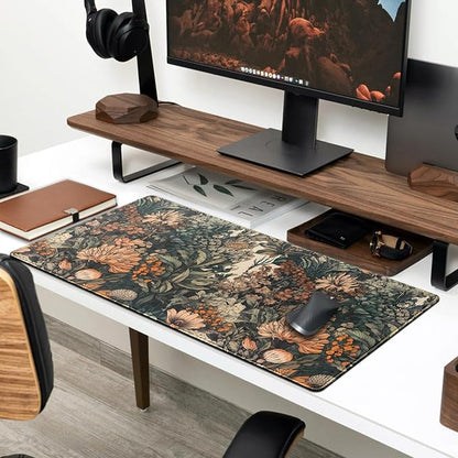 Flower Vintage Desk Pad Aesthetic Desk Mat Flower Mouse Pad Computer Big - Image 3