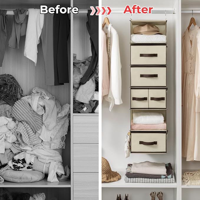 GRANNY SAYS Hanging Closet Organizers and Storage 6 Shelves, Closet Hanging - Image 8