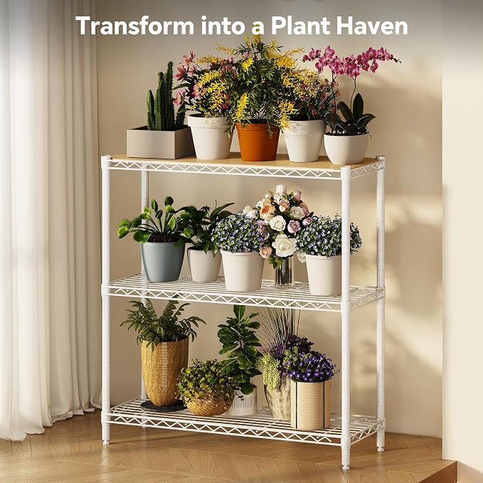 Homeiju 3-Tier Storage Rack, 29.8" Wide Heavy Duty Metal Shelving Unit - Image 9