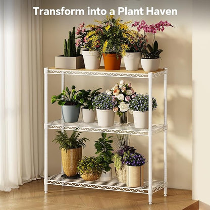 Homeiju 3-Tier Storage Rack, 29.8" Wide Heavy Duty Metal Shelving Unit - Image 9