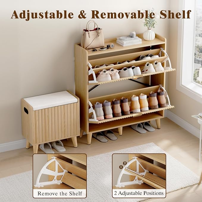 Pipleo Fluted Shoe Cabinet - Image 5
