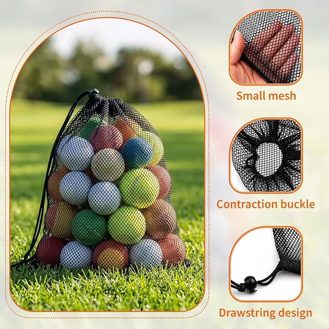 6-Pack Nylon Mesh Bags Drawstring – 11.8'' x 9.8'' Secure Cinch-Top - Image 3