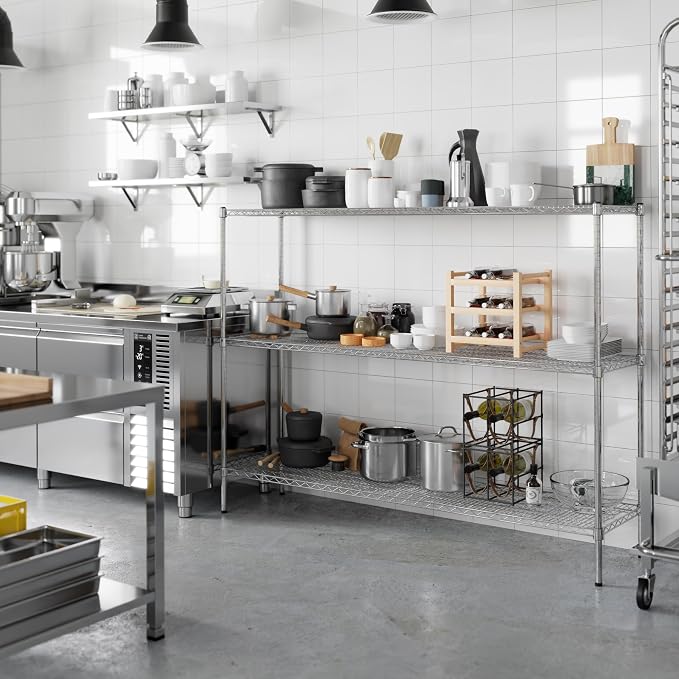 18" Deep x 72" Wide x 54" Height Wire Shelving Kit | 3-Tier | NSF Commercial - Image 7