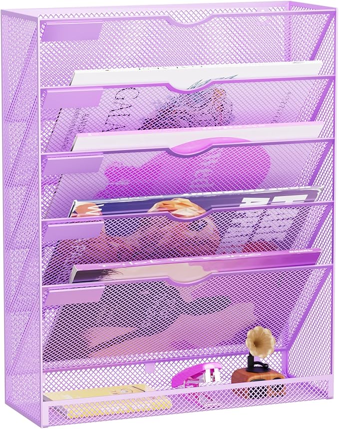 Hanging Wall File Organizer 6 Tier Wall Mounted Mail Paper Folder Holder by GDINDINFAN
