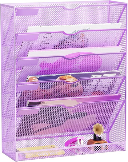 Hanging Wall File Organizer 6 Tier Wall Mounted Mail Paper Folder Holder by GDINDINFAN