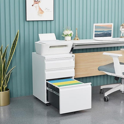 3 Drawer File Cabinet with Lock, File Cabinets - Image 2