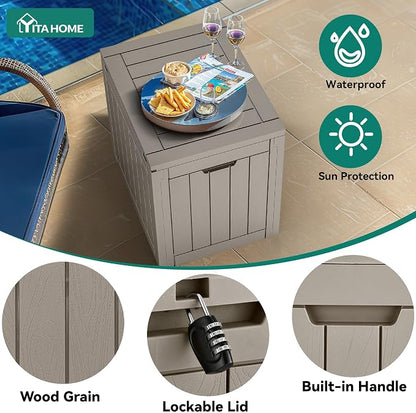 YITAHOME 30 Gallon Deck Box Outdoor Storage Box, Waterproof Resin Package - Image 5
