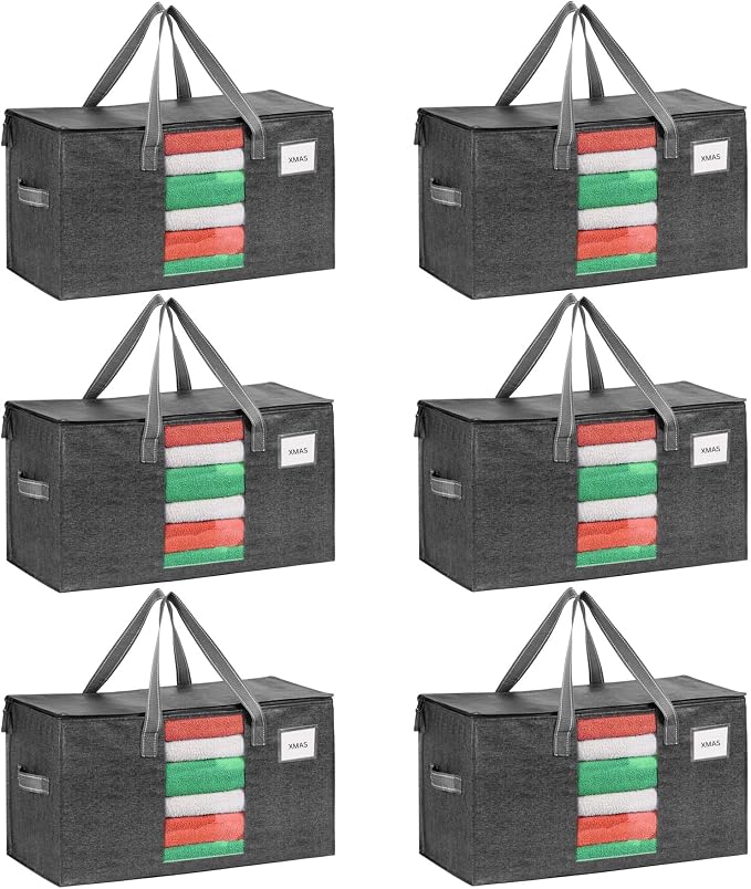 VENO 6 Pack Moving Bags, Comforter and Blanket Storage Bags by Veno