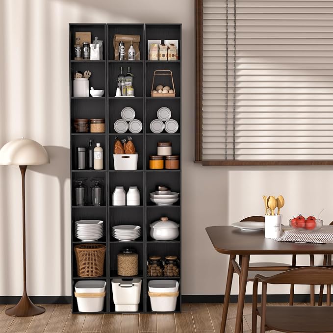 8-Cube Storage Organizer Bookcase, Tall Narrow Bookshelf - Image 2