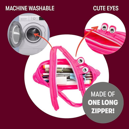 ZIPIT Monster Pencil Case for Girls, Cute Zipper Pouch for Kids Teens, - Image 3