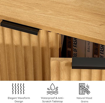 Fluted Corner Cabinet, Modern Small Corner Floor Cabinet - Image 5