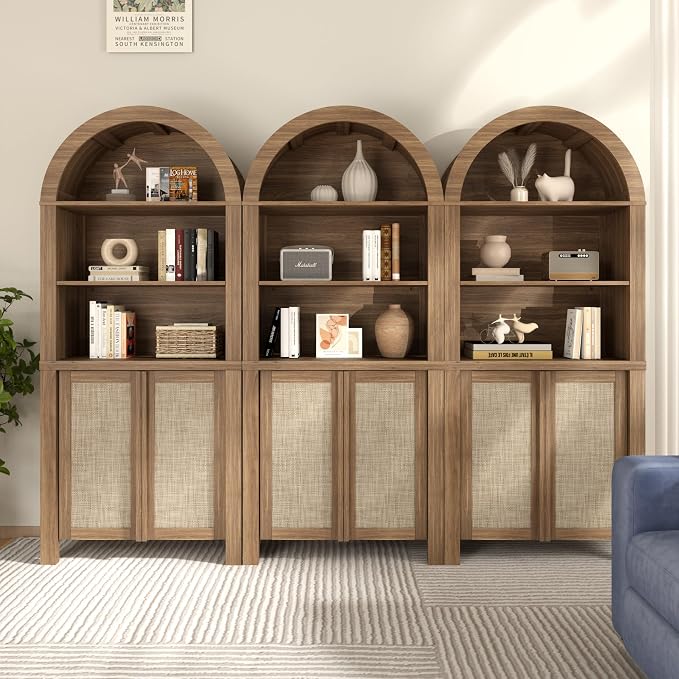 Yechen Arched Bookcase, 70.5" Tall Bookcase by Yechen