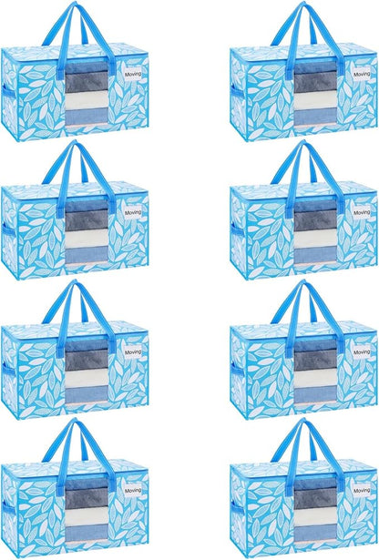 VENO 8 Pack Heavy Duty Moving Bags, Clothes and Comforter Storage Bags by Veno