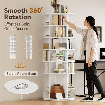 YESHOMY 6-Tier Rotating Shoe Rack Tower, 360° Spinning Vertical Shoe & Handbag - Image 4