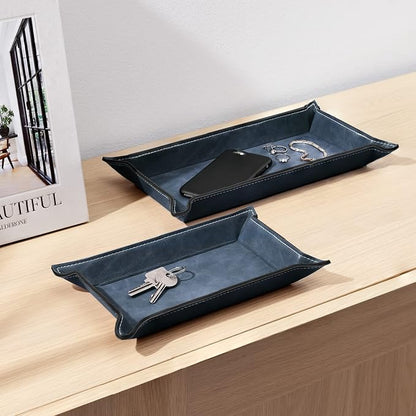 Navaris 2 x Empty Tray for Keys, Mobile Phones, Jewellery – Entrance Table for - Image 3