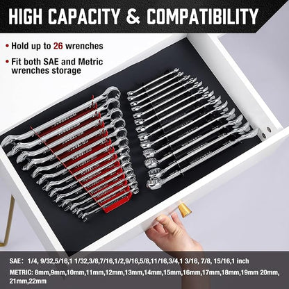 ALOANES 26-Slot Metal Wrench Organizer, Heavy Duty Wrench Organizer Tray - Image 4