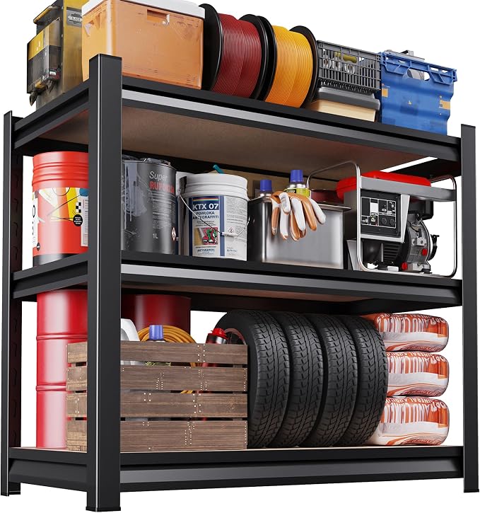 33" H x 35" W Garage Shelving for Home & Garage Organization, 3-Tier Adjustable by CreatingaComfortableLiving
