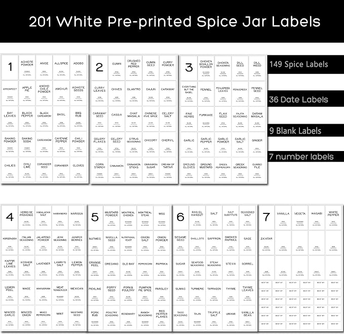 12 Pcs Glass Spice Jars with Bamboo Airtight Lids & 201 Labels - 8oz Square - Image 4