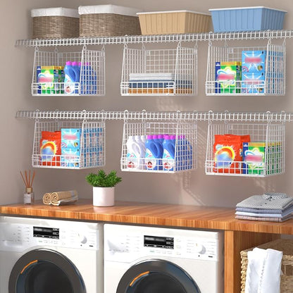 PUPPYCUTE 3 Pack Laundry Room Organization and Storage, Hanging Wire Basket - Image 2