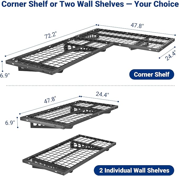 FLEXIMOUNTS 2 Pack 2x4ft Corner Wall Shelving - Image 3