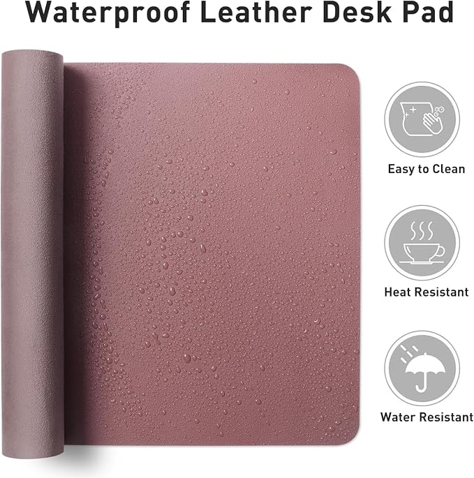 Bloss Leather Desk Pad Protector, Mouse Pad, Office Desk Mat, 31.5" x 15.7" - Image 5