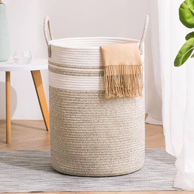 YOUDENOVA Woven Rope Laundry Hamper Basket, 72L Tall Luandry Basket, Baby by YOUDENOVA