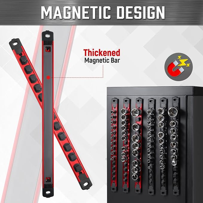 ALOANES 1/2-Inch Drive Magnetic Socket Organizer, Heavy Duty Aluminum Socket - Image 5