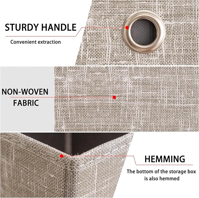 Foldable Storage Cubes Bins, 11 Inch Cloth Storage Cube Fabric Storage Box - Image 7