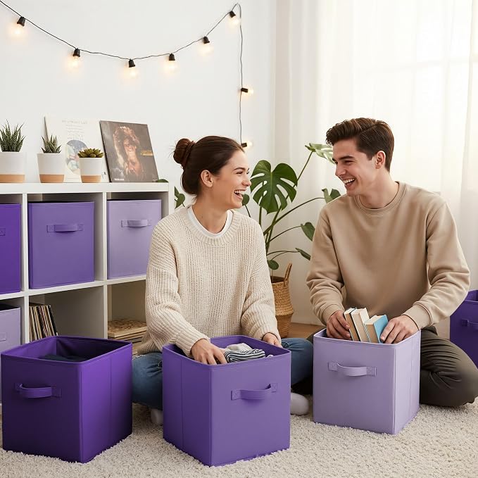 GRANNY SAYS Cube Storage Bins, 11 Inch Cube Storage Organizer, Fabric Storage - Image 2