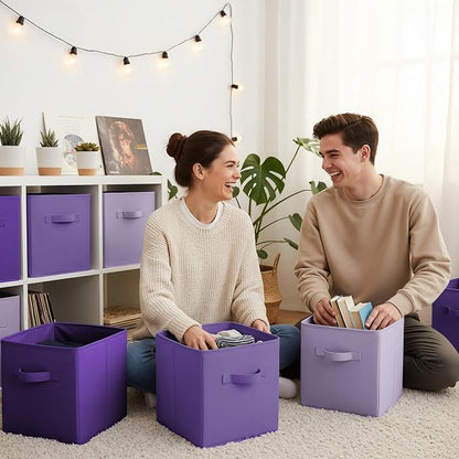 GRANNY SAYS Cube Storage Bins, 11 Inch Cube Storage Organizer, Fabric Storage - Image 2