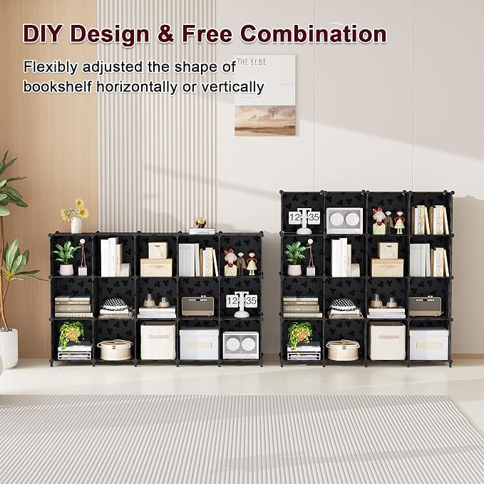 UNKU Cube Storage Organizer, 16 Cube Closet Organizer Storage Shelves, DIY - Image 6