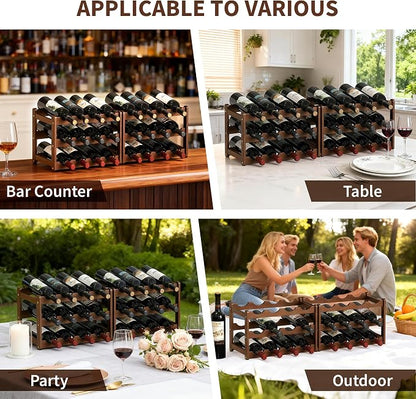 Wine Rack Bamboo Wine Racks Countertop, Sturdy Wine Rack - Image 5