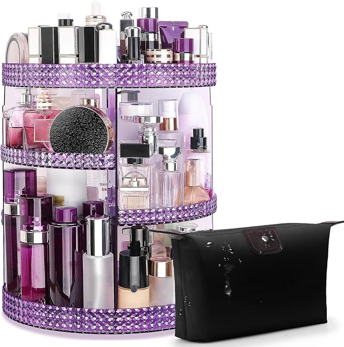 Awenia Makeup Organizer 360-Degree Rotating Plus Size, Adjustable Makeup Storage by Awenia