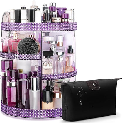 Awenia Makeup Organizer 360-Degree Rotating Plus Size, Adjustable Makeup Storage by Awenia