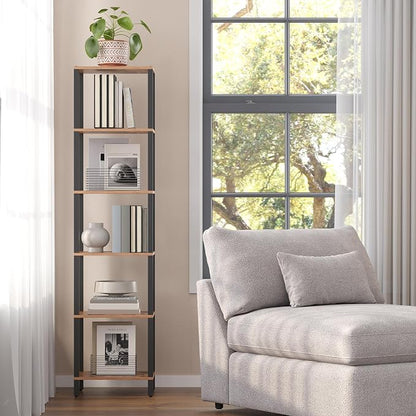 TUTOTAK Bookshelf, 6-Tier Tall Narrow Book Shelf - Image 6