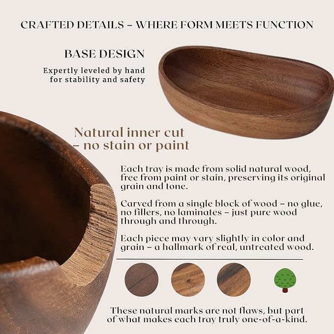 Wooden Bowl for Keys Walnut Wood Catchall Bowl for Entryway Table Rustic - Image 4