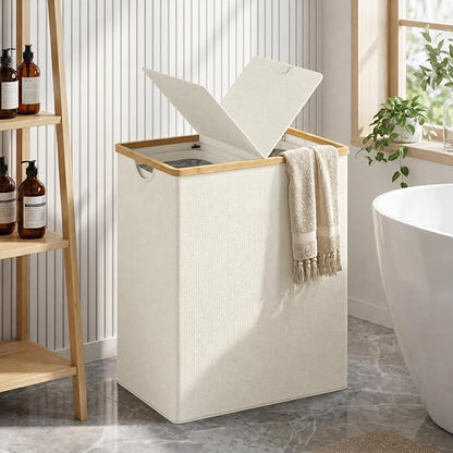 efluky Laundry Hamper with Lid, Double Laundry Basket with 2 Removable Bags - Image 5
