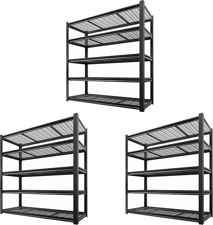 5 Tier Metal Shelving Unit, Adjustable Storage Shelves, Living Room by LIJIUHOME
