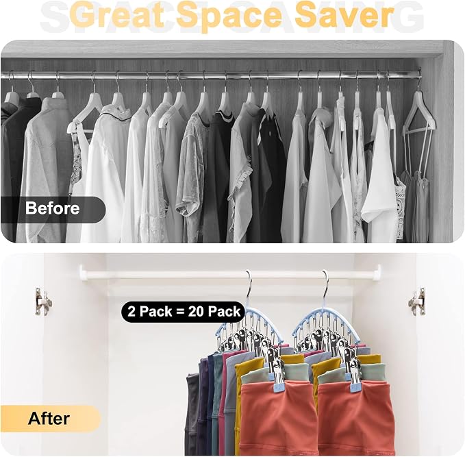 Volnamal Legging Organizer for Closet, Metal Yoga Pants Hanger w/Rubber Coated - Image 2