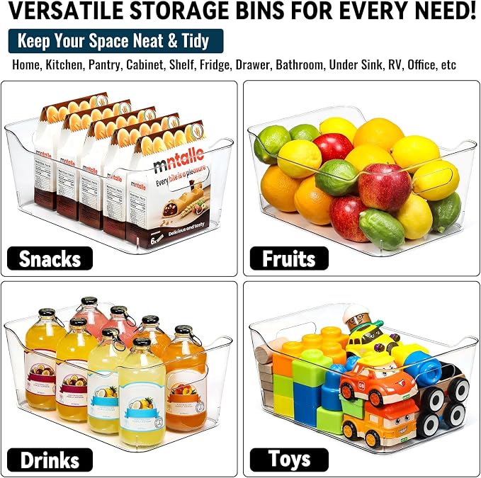 12 PACK Multi-Use Clear Plastic Storage Bins - Image 5
