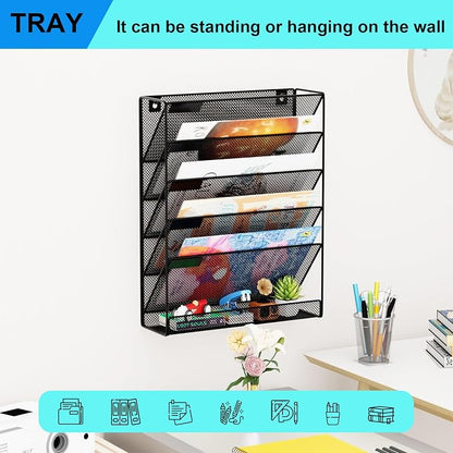 6-Tier Hanging File Organizer Office Cubicle Accessories - Image 7