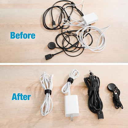 100 PCS 8-Inch Cable Ties, Reusable Cable Management, Under Desk Cord Organizer - Image 5