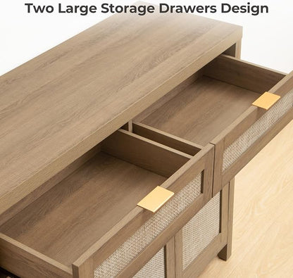SICOTAS Rattan Sideboard Buffet Cabinet - Image 4