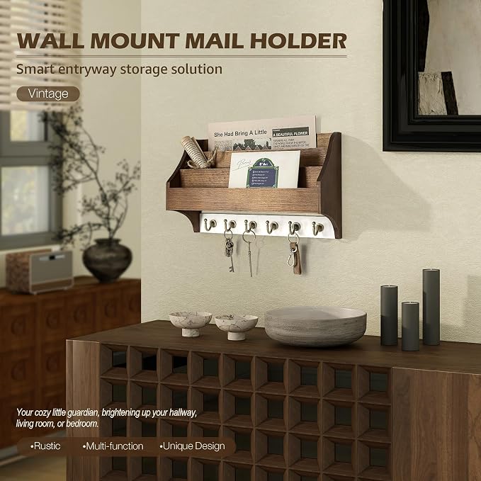 Rebee Vision Pine Wood Key Holder Wall Mount - Image 3
