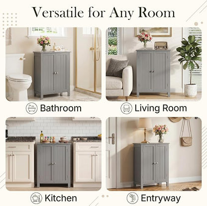 SUPER DEAL Modern Bathroom Floor Storage Cabinet - Image 9